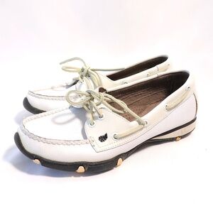 Golfstream Women’s Marina Golf Loafers | White Leather | Size 9M
